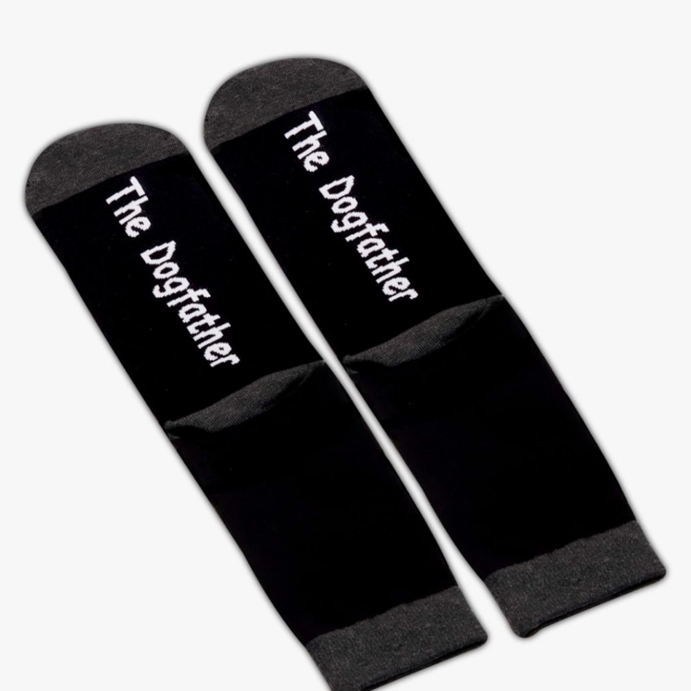 🆕️ "Dogfather" Socks - Black With Grey - Fits All! - Picture 7 of 10